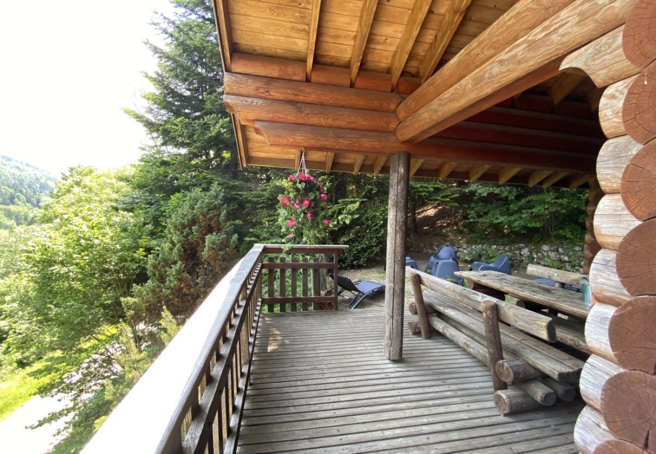 Extérieur avec terrasse, jardin et vue montagne